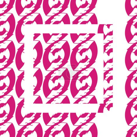 Foto de Patrón con diseño de semilla abstracta y cuadrado decorado; diseño de cadena con adornos rosados - Imagen libre de derechos