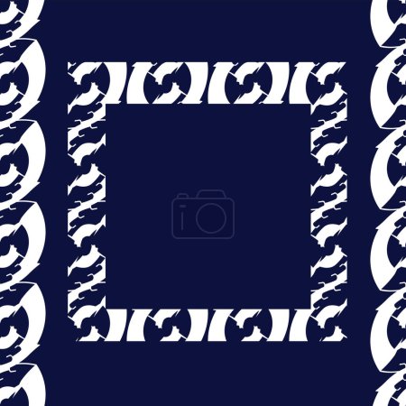Ilustración de Adorno de cadena de frijoles abstractos y cuadrado decorado ; - Imagen libre de derechos