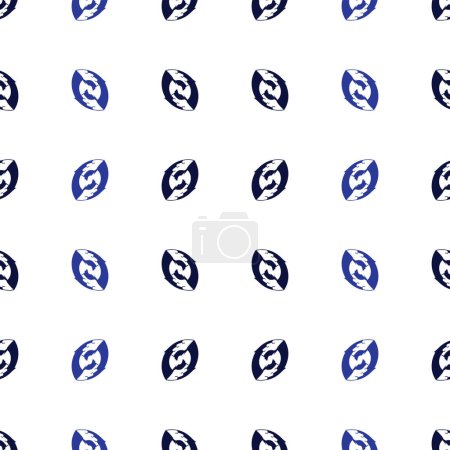 Foto de Patrón sin costura con forma de tuerca abstracta de tinta azul; filas horizontales de formas de frijoles abstractos - Imagen libre de derechos