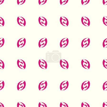 Ilustración de Patrón sin costuras con forma de tuerca rosa abstracta; filas horizontales de formas de frijoles abstractos - Imagen libre de derechos