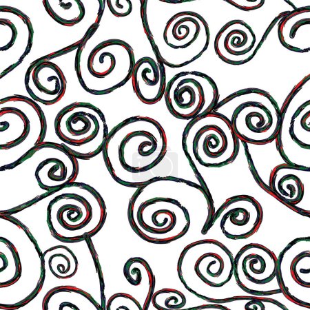 beautiful striped ballpoint pen spirals seamless;  artistic spiral pen draw seamless