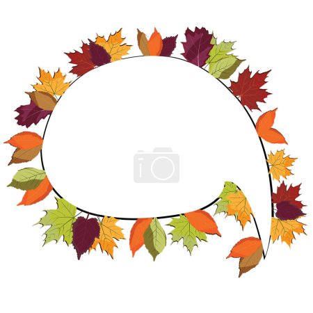 Illustration for Paper cut style with colorful autumn leaves design; copy space for text; Fall season event card; - Royalty Free Image