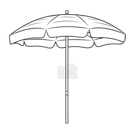 Photo for Vector illustration of a chic beach umbrella outline, perfect for coastal graphics - Royalty Free Image