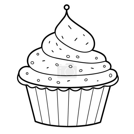 Photo for Sleek cupcake outline icon in scalable vector format. - Royalty Free Image