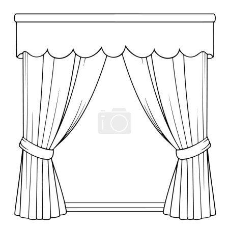 Photo for Sleek curtain outline icon in scalable vector format. - Royalty Free Image