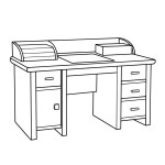 Sleek desk outline icon in scalable vector format for easy use.