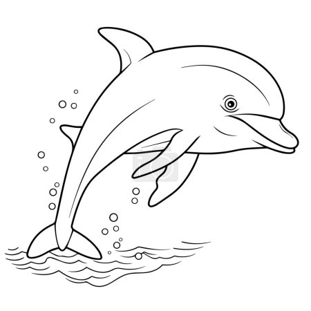 Photo for Sleek dolphin outline icon in scalable vector format for easy use. - Royalty Free Image