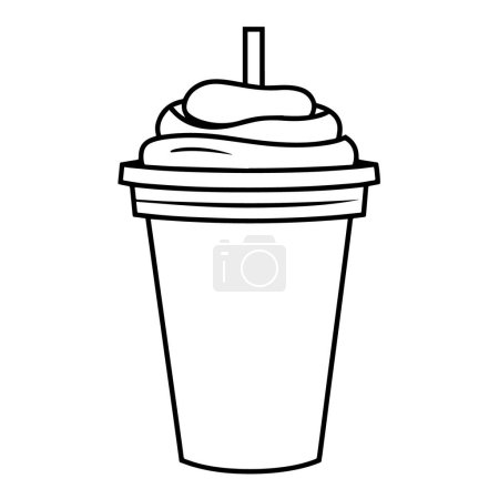Photo for Sleek iced coffee outline icon in scalable vector format. - Royalty Free Image