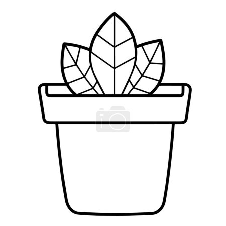 Photo for Sleek plant pot outline icon in scalable vector format. - Royalty Free Image