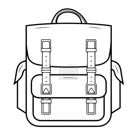 Photo for Vector illustration of a backpack outline icon, ideal for outdoor gear projects. - Royalty Free Image
