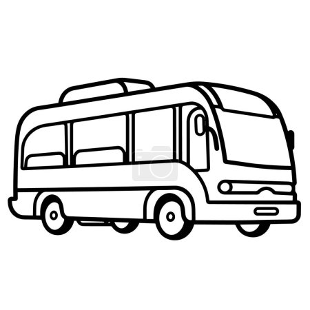 Photo for Vector illustration of a bus outline icon, ideal for urban projects. - Royalty Free Image