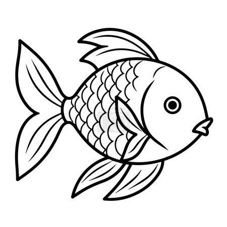 Photo for Vector illustration of a carp fish outline icon, perfect for fishing projects. - Royalty Free Image