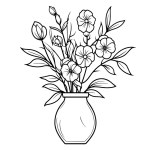 Vector illustration of a sophisticated botanical outline icon, perfect for floral projects.