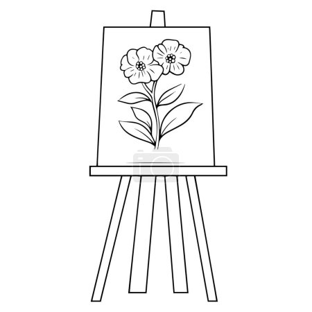 Photo for Vector illustration of a stylish easel painting outline icon, perfect for art projects. - Royalty Free Image