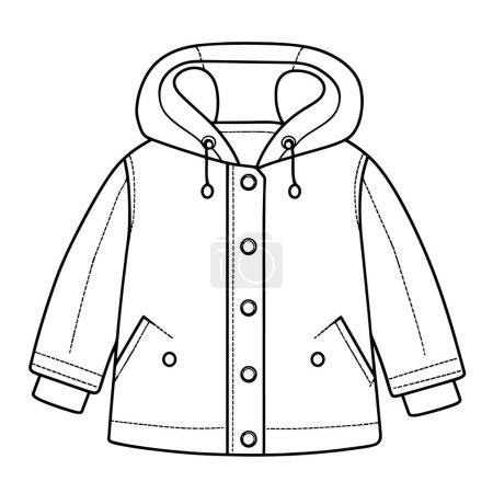 Photo for Vector illustration of a minimalist jacket outline icon, perfect for outerwear projects. - Royalty Free Image