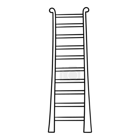 Photo for Vector illustration of a minimalist ladder outline icon, ideal for home improvement projects. - Royalty Free Image