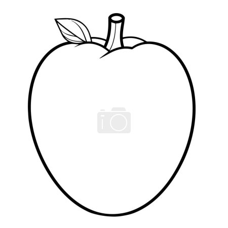 Photo for Vector illustration of a minimalist apple outline icon, perfect for fruit-themed projects. - Royalty Free Image