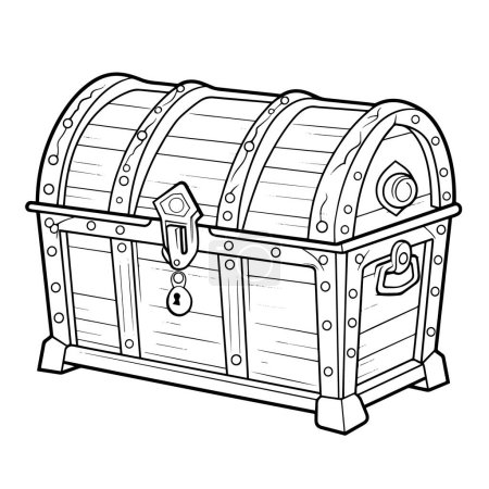 Photo for Vector illustration of a minimalist empty treasure chest outline icon, perfect for adventure themes. - Royalty Free Image