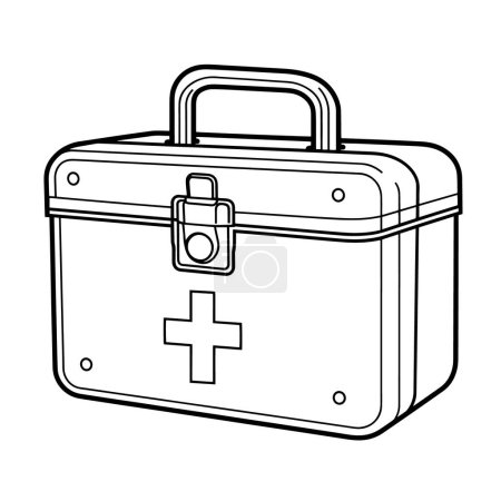Photo for Vector illustration of a minimalist first aid kit outline icon, perfect for healthcare projects. - Royalty Free Image