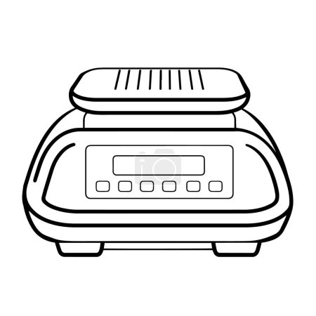 Vector illustration of a minimalist electronic scale outline icon, ideal for health.