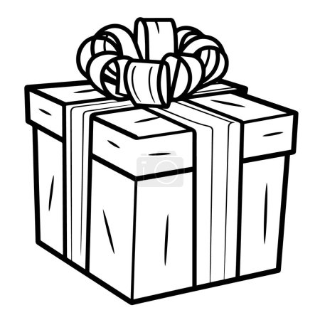 Photo for Vector illustration of a minimalist gift box outline icon, ideal for presents. - Royalty Free Image