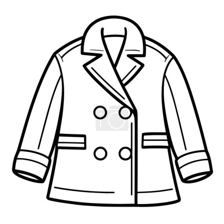 Photo for Vector illustration of a minimalist pea coat outline icon, ideal for winter wear. - Royalty Free Image
