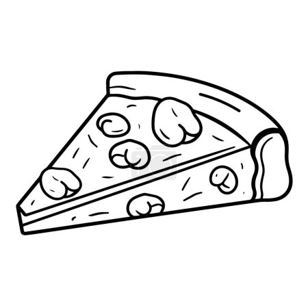 Photo for Vector illustration of a minimalist pizza slice outline icon, perfect for Italian cuisine. - Royalty Free Image