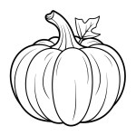 Vector illustration of a minimalist pumpkin outline icon, perfect for seasonal themes.