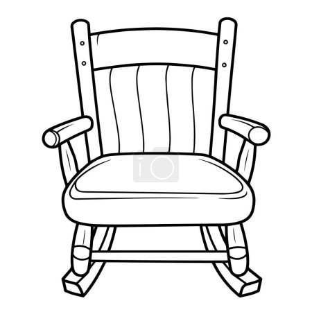 Photo for Vector illustration of a minimalist rocking chair outline icon, ideal for relaxation. - Royalty Free Image