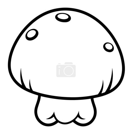 Photo for Vector illustration of a minimalist mushroom outline icon, ideal for forest themes. - Royalty Free Image