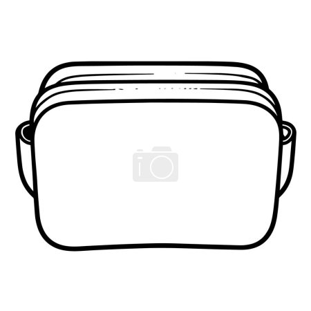 Vector illustration of a minimalist pencil case outline icon, perfect for stationery.