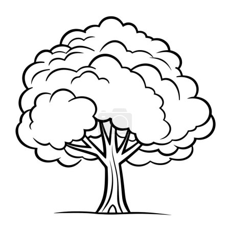 Photo for Vector illustration of a minimalist tree outline icon, ideal for environmental projects. - Royalty Free Image