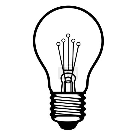 Illustration for Minimalist vintage light bulb icon in sleek vector format. - Royalty Free Image
