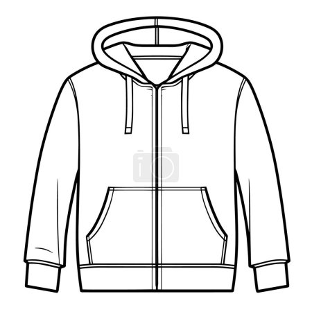 Minimalist zip-up hoodie icon in sleek vector format.