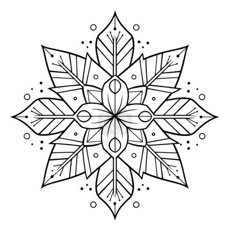 Elegante vector de contorno de un símbolo de copo de nieve.