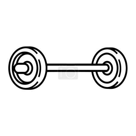 Vector illustration of a barbell outline icon, ideal for workout projects.