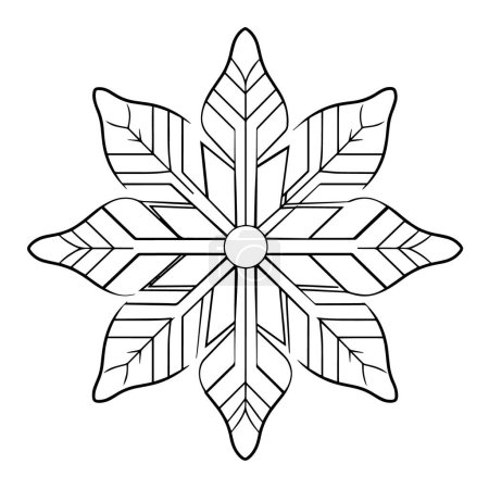 Vecteur de contour élégant d'un symbole de flocon de neige.