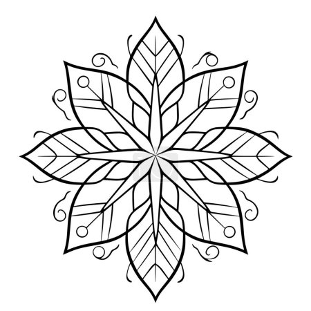 Elegante vector de contorno de un símbolo de copo de nieve.