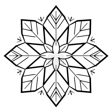 Elegant outline vector of a snowflake symbol.