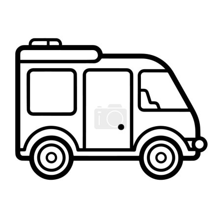 Vector illustration of an ambulance outline icon, perfect for medical projects.