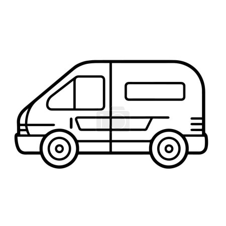 Illustration vectorielle d'une icône de contour d'ambulance, parfaite pour les projets médicaux.