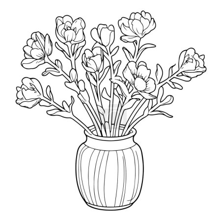 Photo for Minimalist freesias icon in vector format. - Royalty Free Image