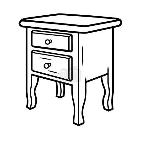 Vector illustration of a drawer outline icon, ideal for storage projects.