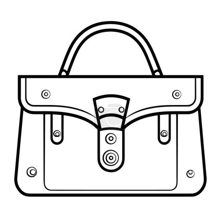 Ilustración vectorial de un icono de contorno de bolso, ideal para proyectos accesorios.