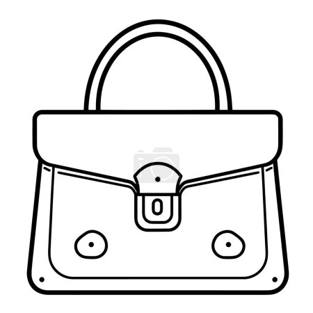 Illustration vectorielle d'une icône de contour de sac à main, idéale pour les projets accessoires.