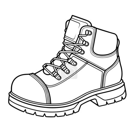 Illustration for Minimalist safety shoe icon in vector format. - Royalty Free Image