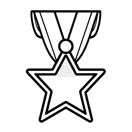 Vector outline of a prestigious first-place medal icon.