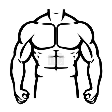 Vector outline of a muscular physique icon design.