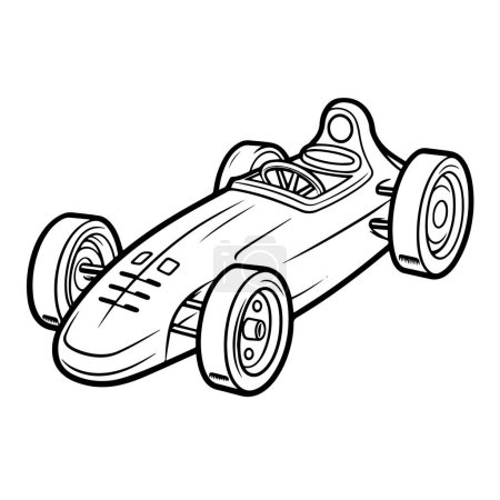 Vector outline of a sleek race car icon design.
