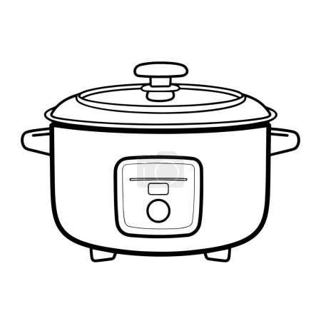 Ilustración de Multi-cooker bosquejado icono de vectores, ideal para gráficos de temática culinaria. - Imagen libre de derechos